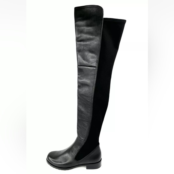 STUART WEITZMAN LANGDON OVER THE KNEE BLACK LEATHER STRETCH BOOTS SIZE US 5 - Picture 2 of 9